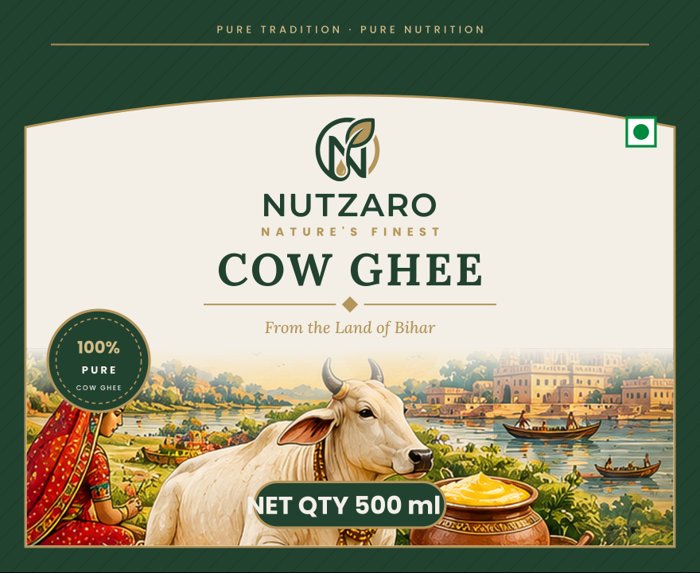 Nutzaro Cow Ghee label